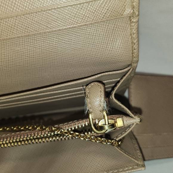 PRADA Grey Saffiano Leather Tessuto Bifold Long Wallet - Picture 10 of 16